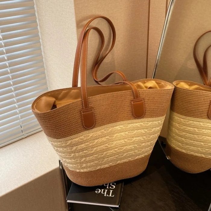 Womens-Beach-Bag-Two-Tone-Shoulder-Design-Tote-5